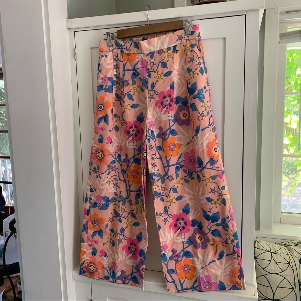JCrew x Liberty Pink Floral Wide Leg Pants